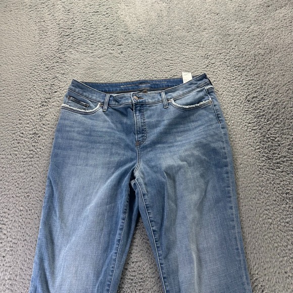 Chico's So Slimming Jeans Womens 14 Cotton Denim Cropped Straight Faded Slim Fit - Picture 2 of 11